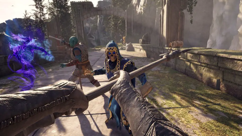 Avowed RPG warrior holding a melee weapon gameplay