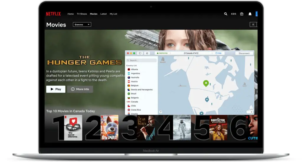 NordVPN streaming Netflix in 2025.