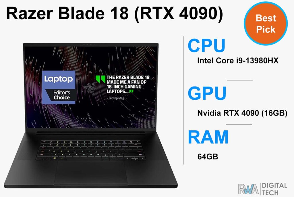 Razer Blade 18 with RTX 4090, best laptop for AI and machine learning in 2025