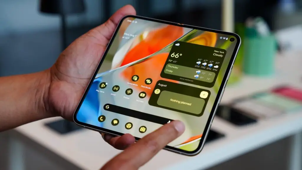 Google Pixel 9 pro fold unfolded in hands