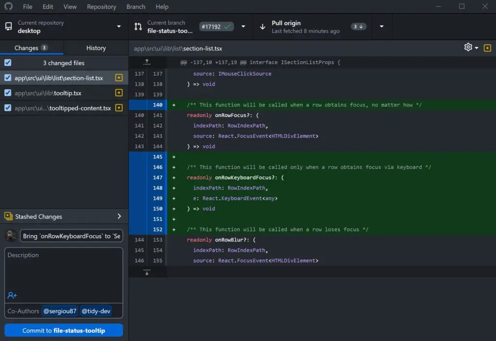 GitHub interface displaying commit history.