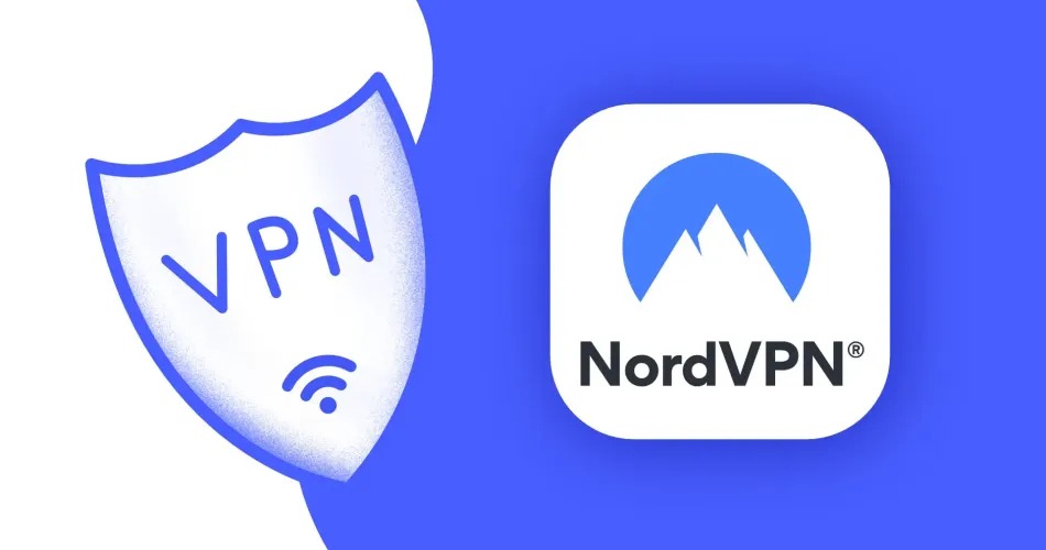 NordVPN app interface with a map showing global server locations.
