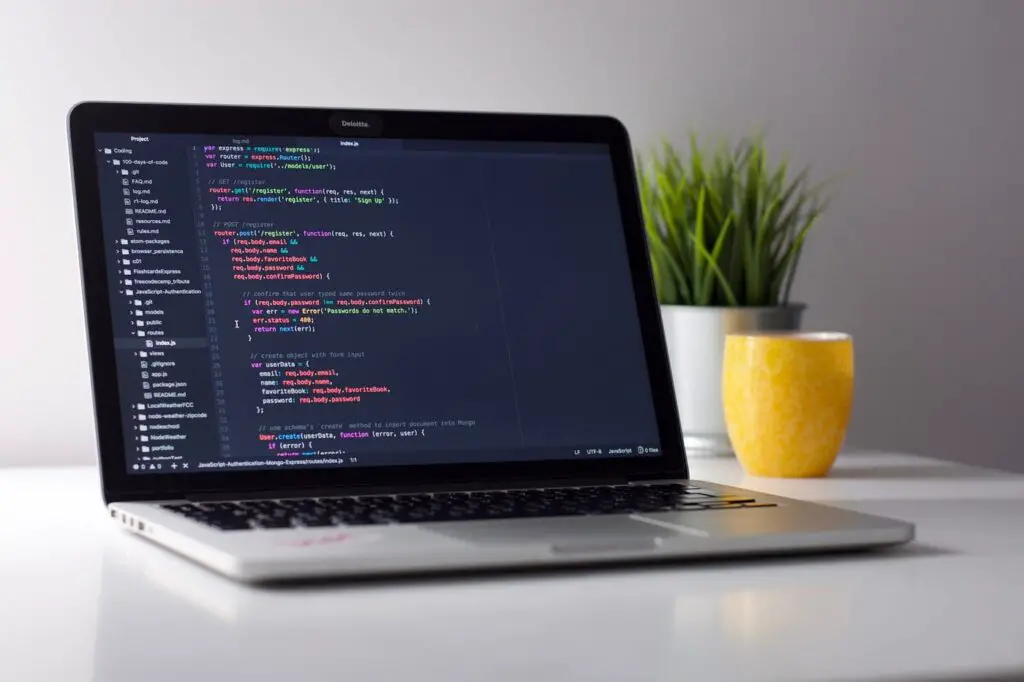 Visual Studio Code with dark theme running on a laptop.