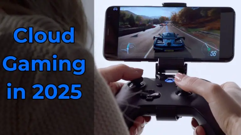 Person cloud gaming on their phone
